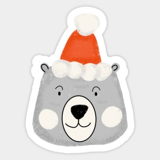 Cute Santa Bear Sticker